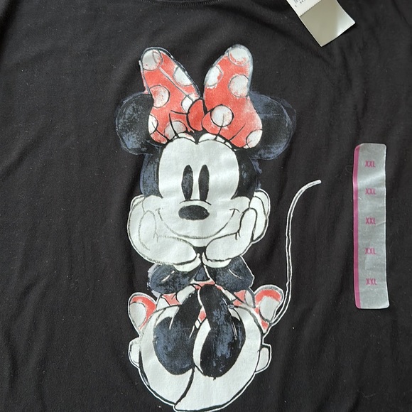 Disney Minnie Mouse Black Short Sleeve Tee Shirt Top Women’s Size XXL - Picture 3 of 7